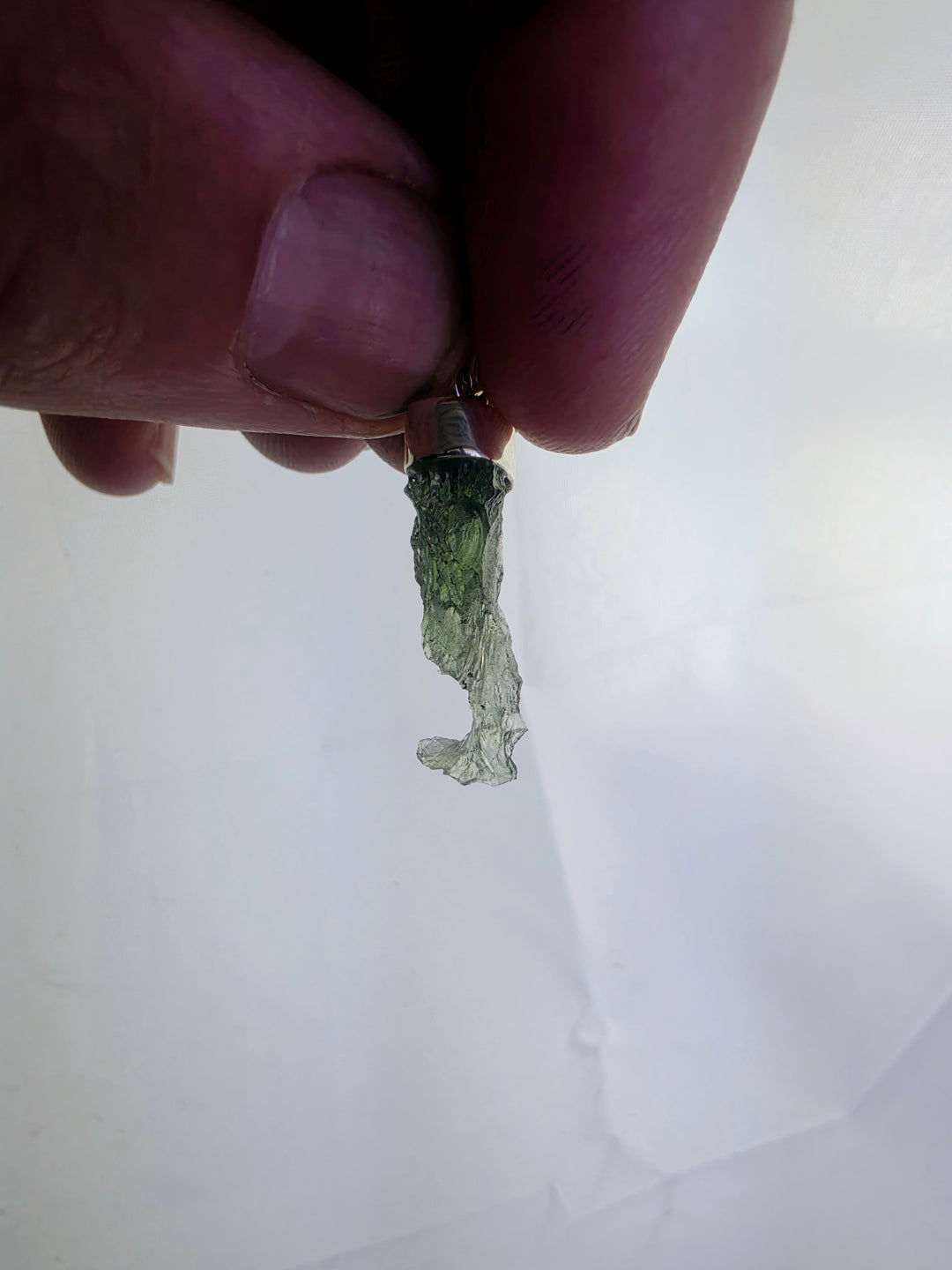 Moldavite Silver Pendant