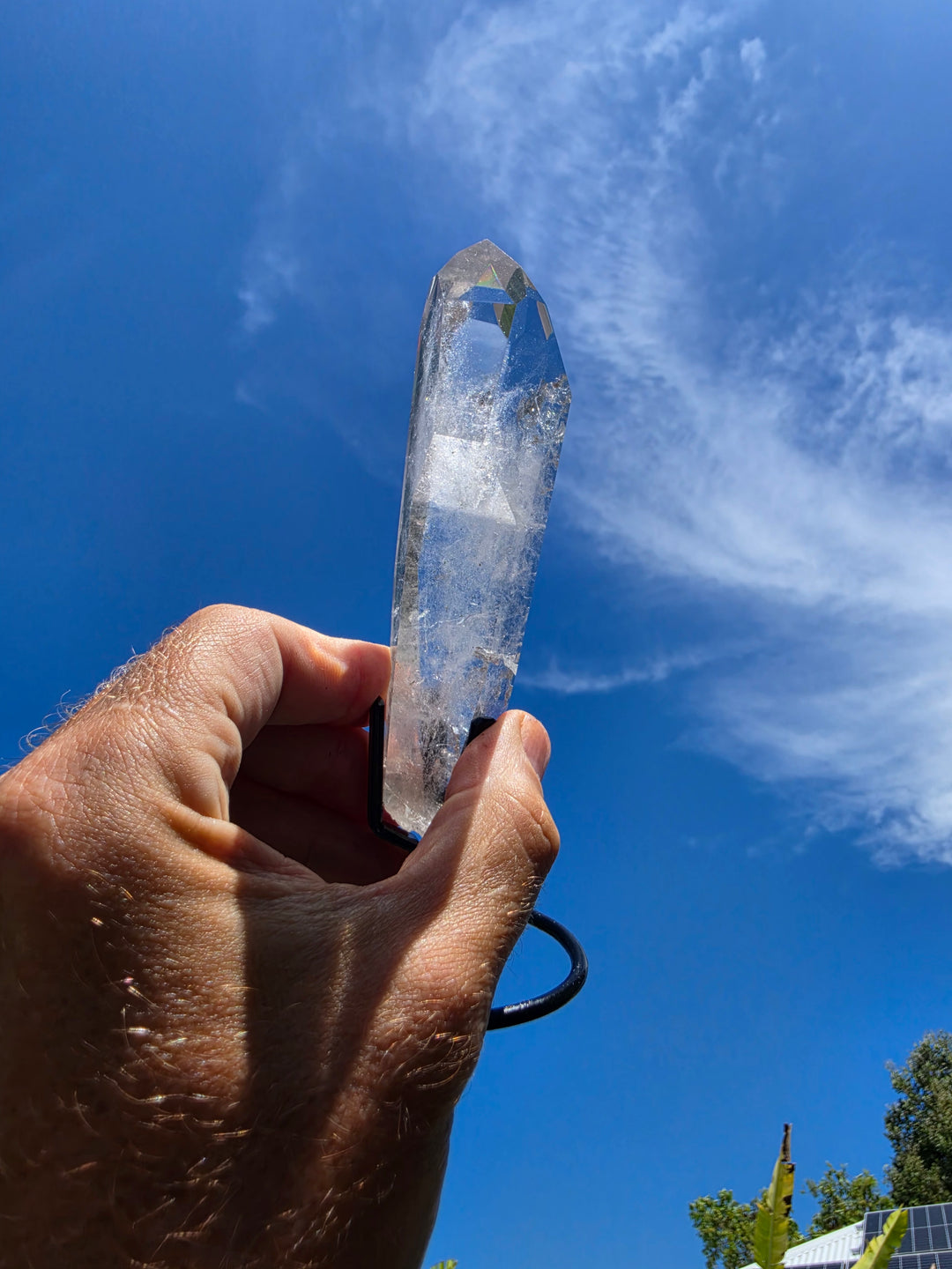Lemurian Seed Laser Quartz with Metal Stand - Ancient Wisdom