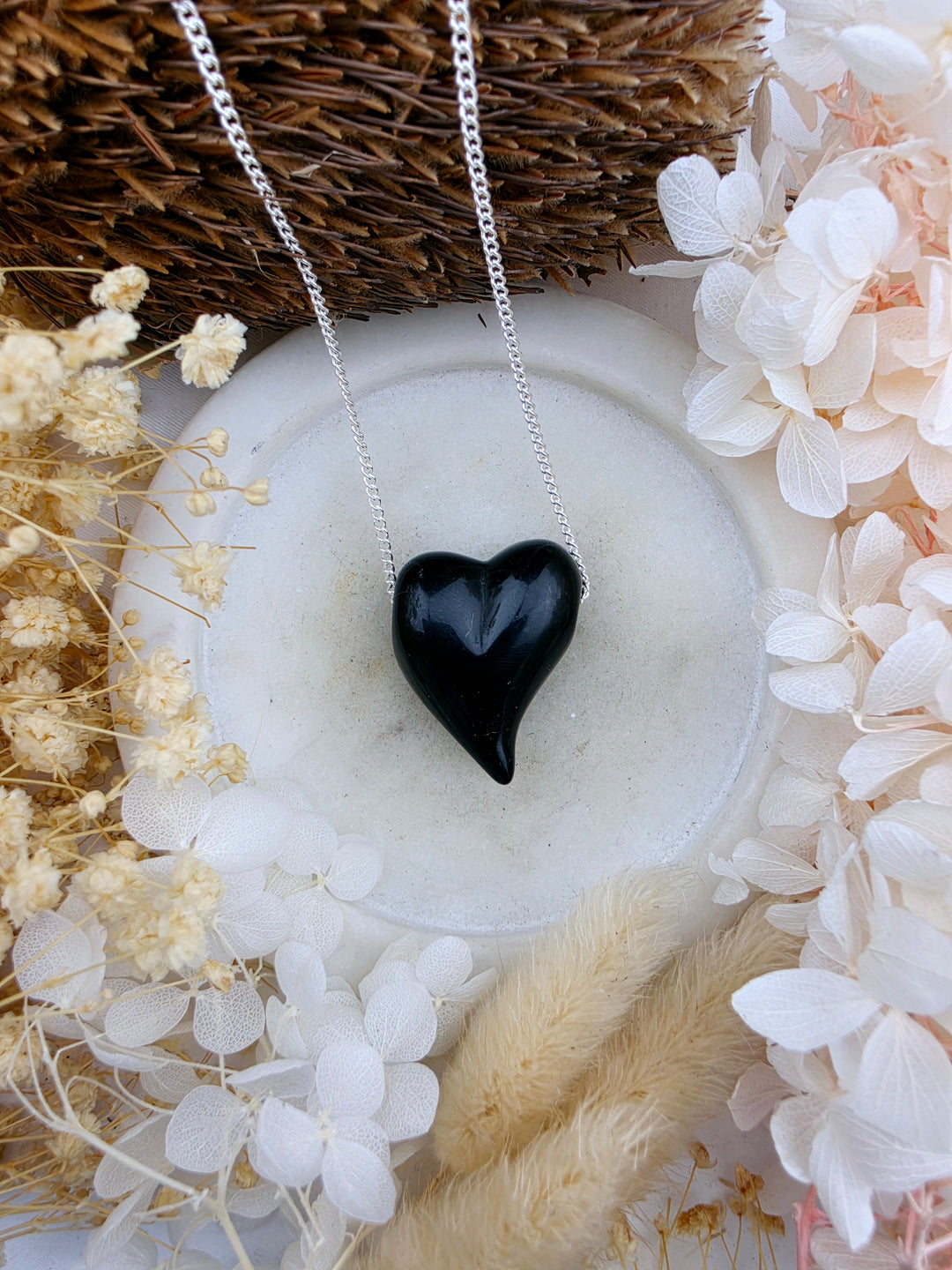 Black Obsidian Heart Pendant