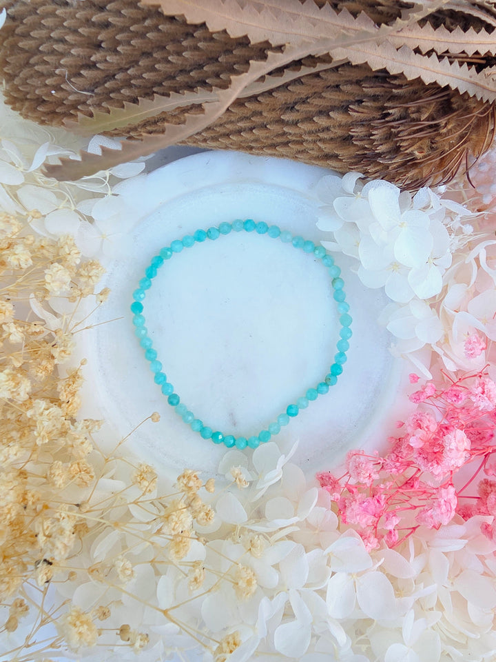 Amazonite Faceted Bracelet 4mm