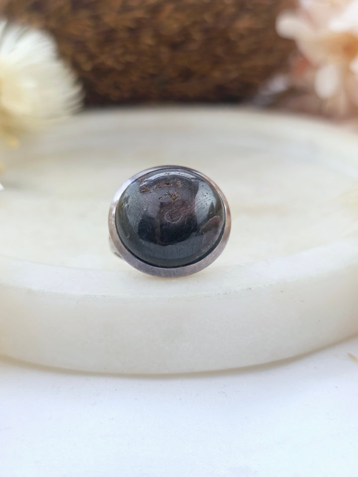 Star Ruby Silver Ring - Size 8