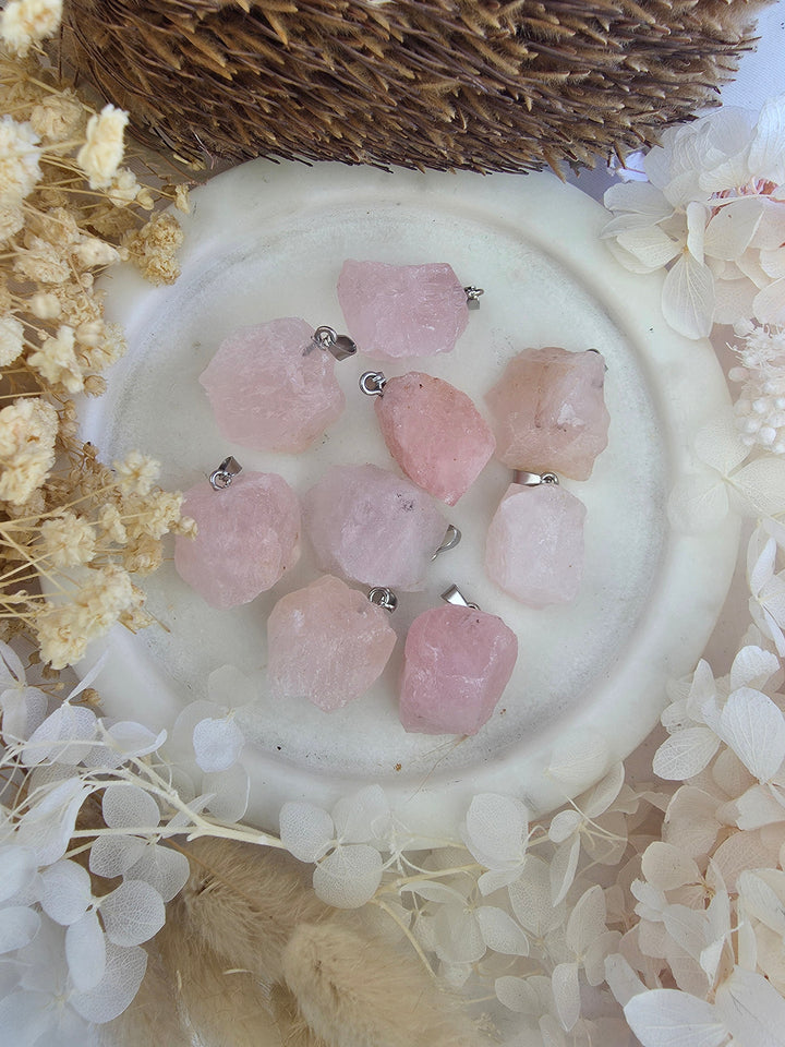 Rose quartz natural pendant