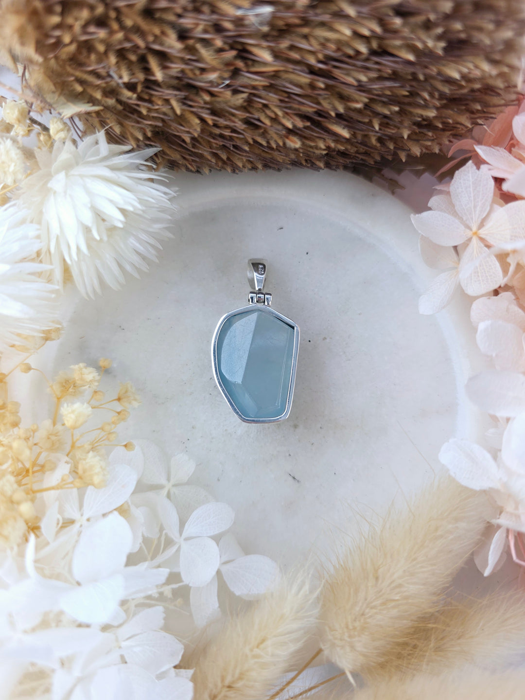 Aquamarine Silver Pendant