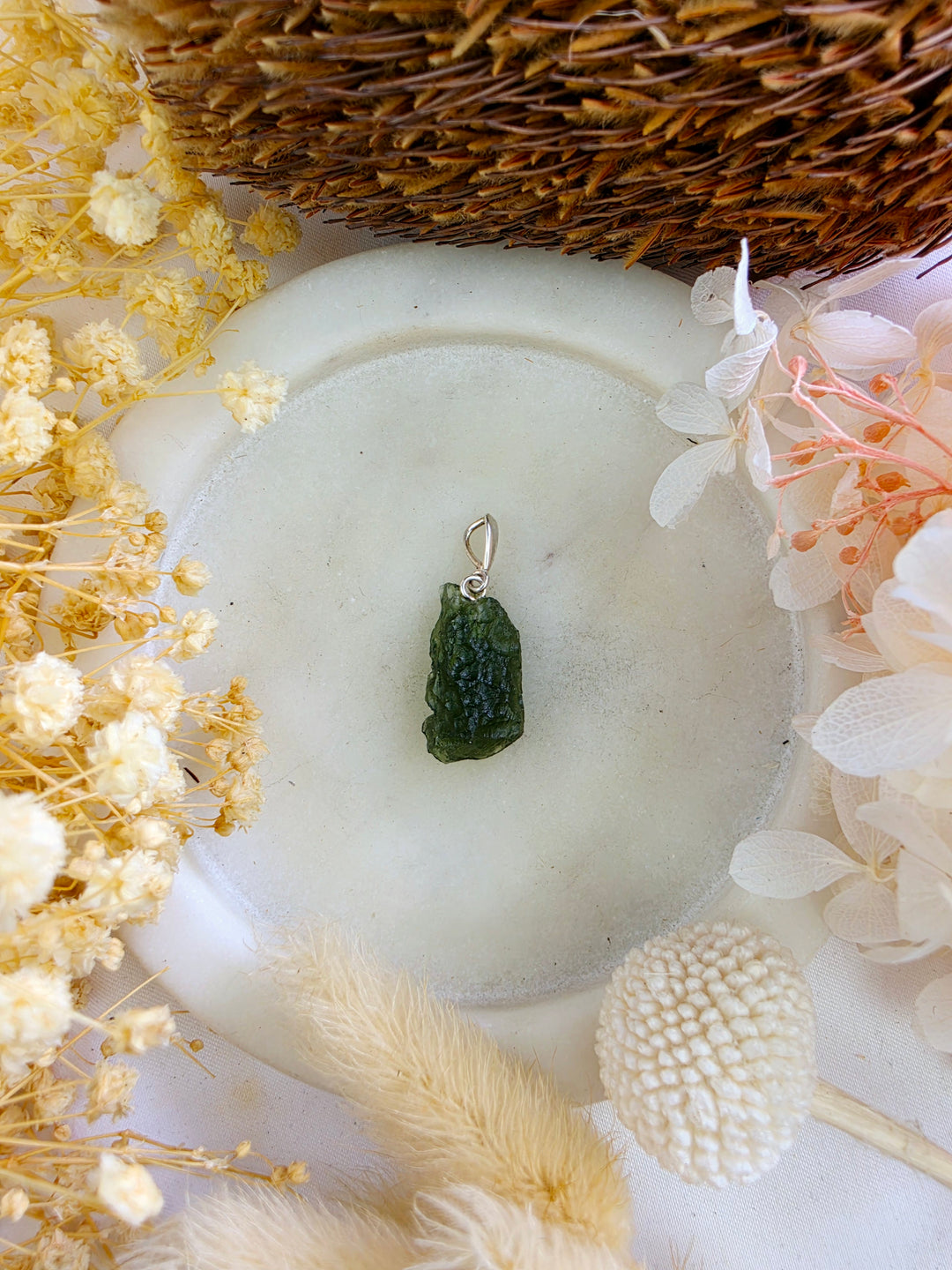 Moldavite Silver Pendant — Manifest & Transform