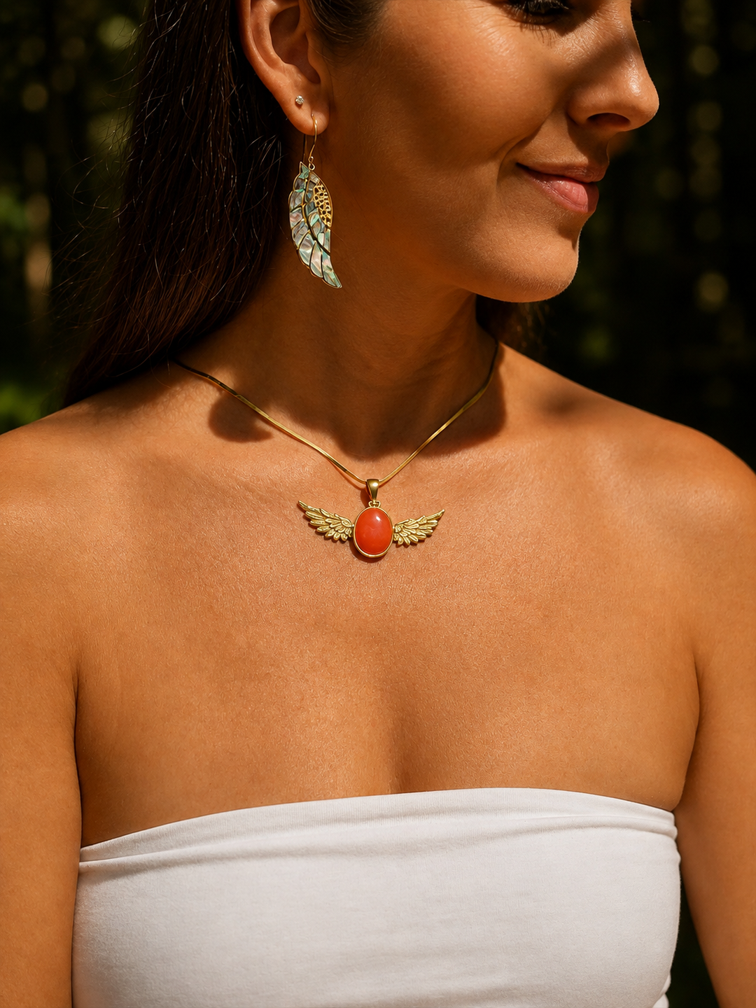 Carnelian Anahata Brass Pendant