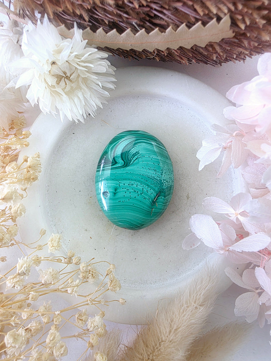 Malachite Flat Stone