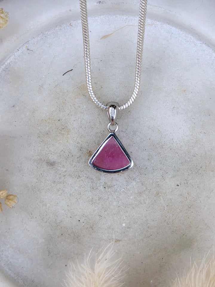 Watermelon Tourmaline Silver Pendant
