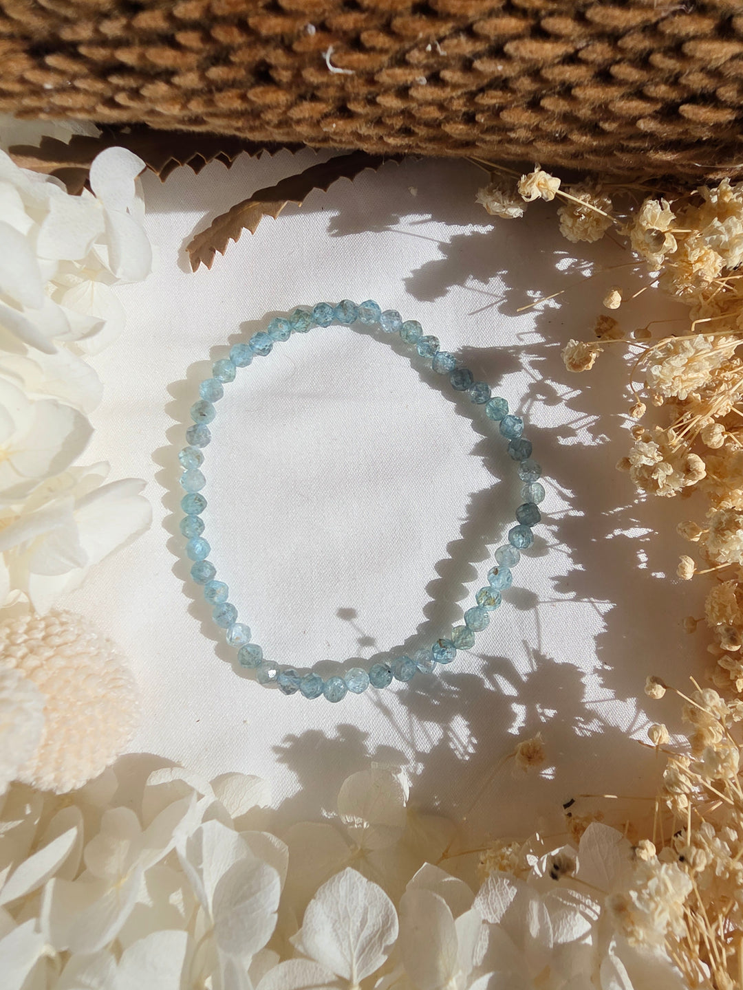 Blue Green Apatite Faceted Bracelet - 4mm
