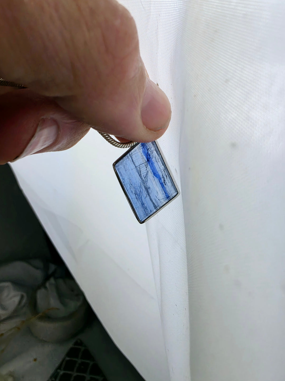 Blue Kyanite Silver Pendant