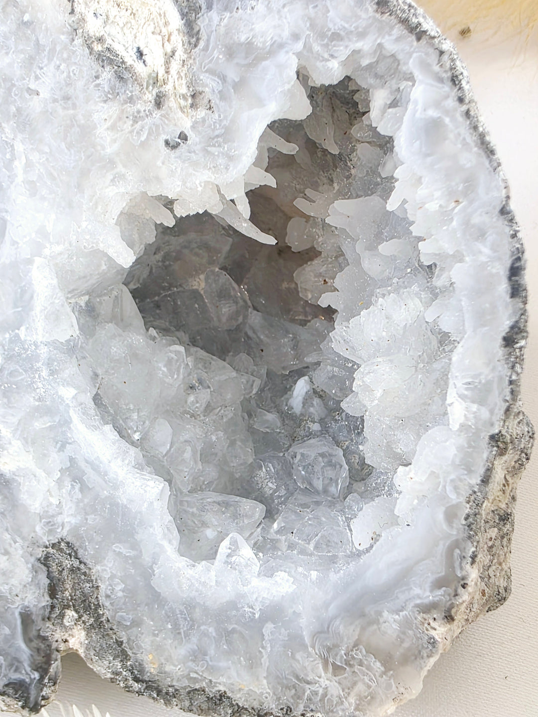 Druzy Agate with Calcite Geode