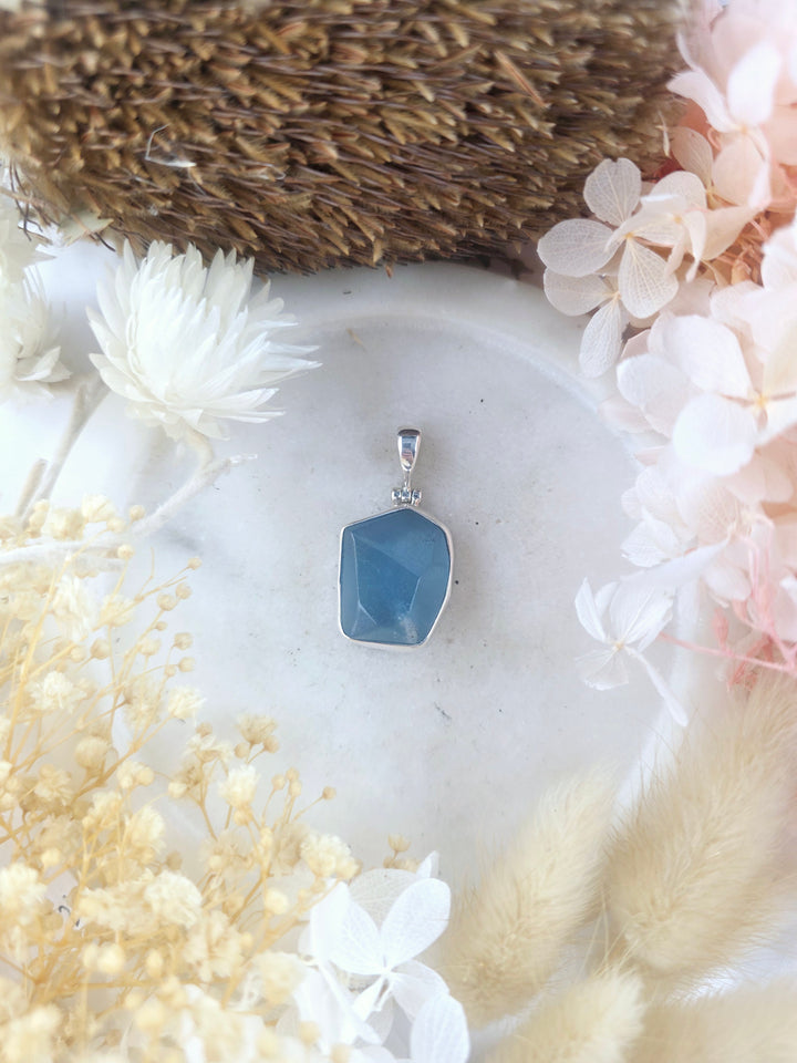 Aquamarine Silver Pendant