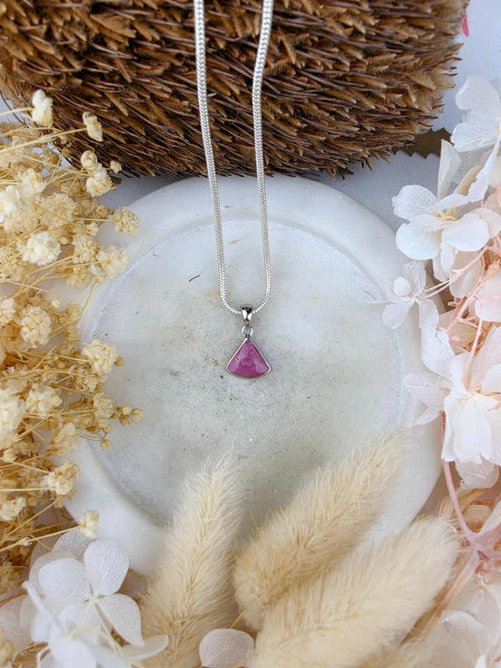 Watermelon Tourmaline Silver Pendant