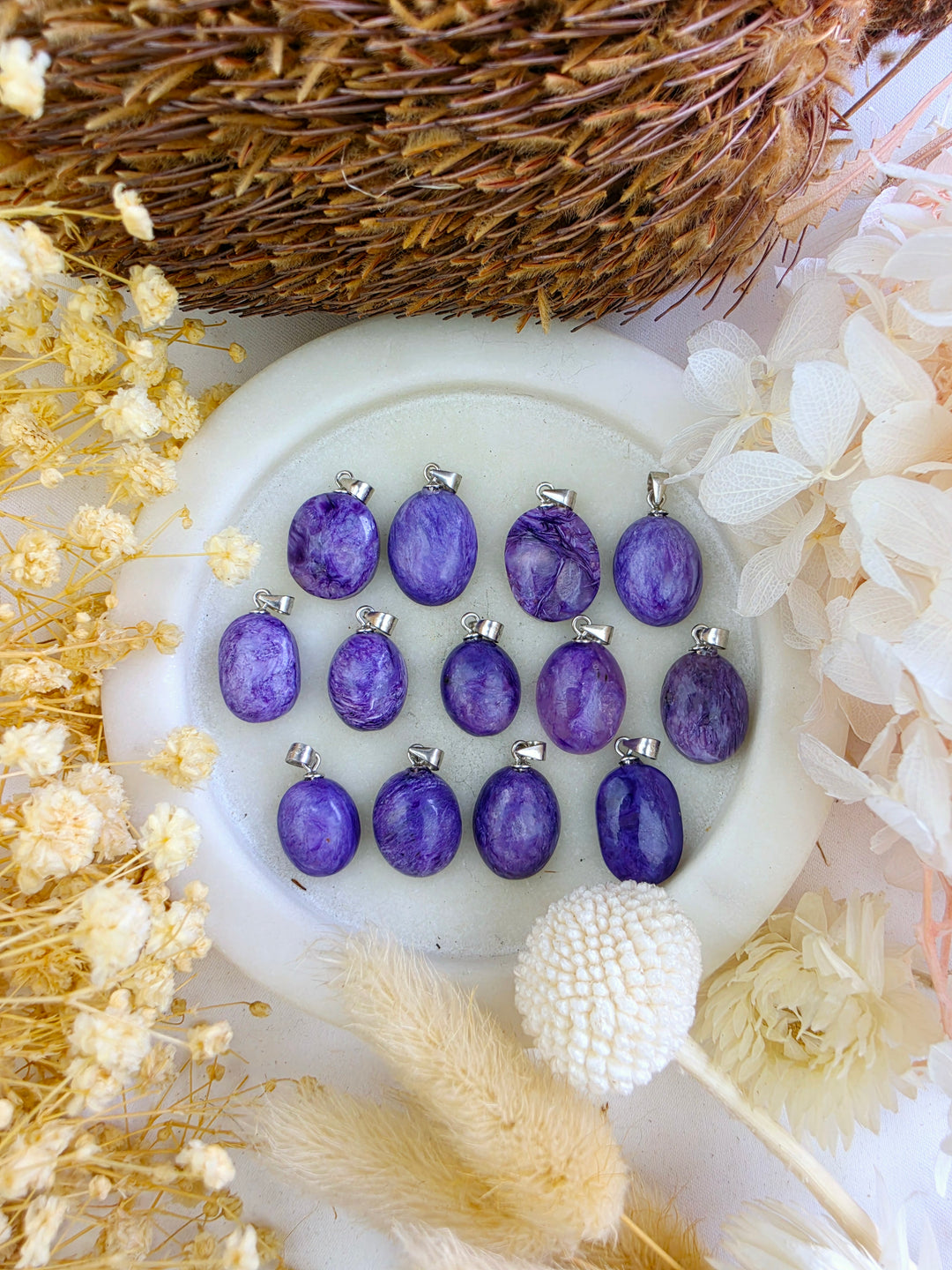 Charoite Silver Pendant — Begin Again