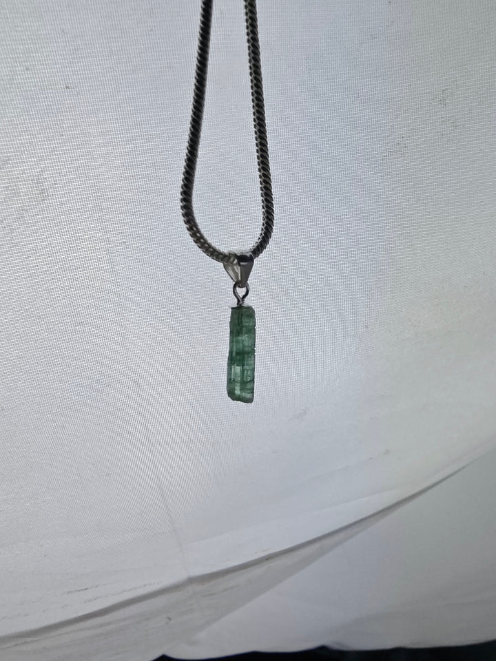 Green & Blue Tourmaline Silver Pendant — Flow & Flourish