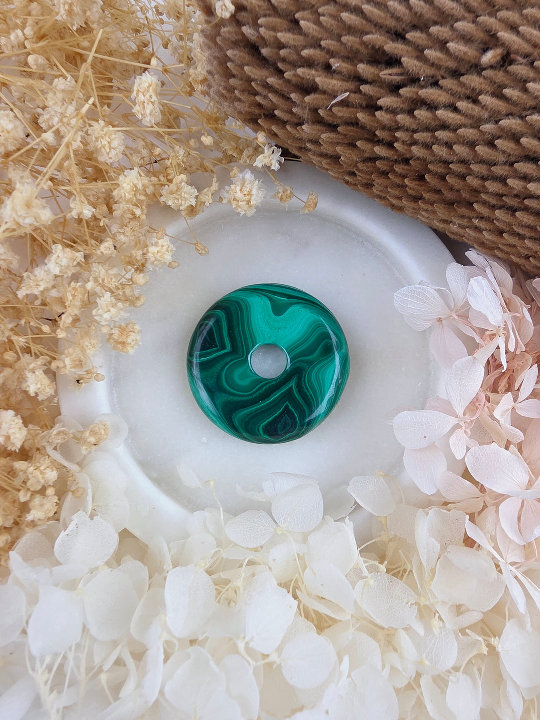 Malachite Circle Of Light Pendant — Transform & Rise