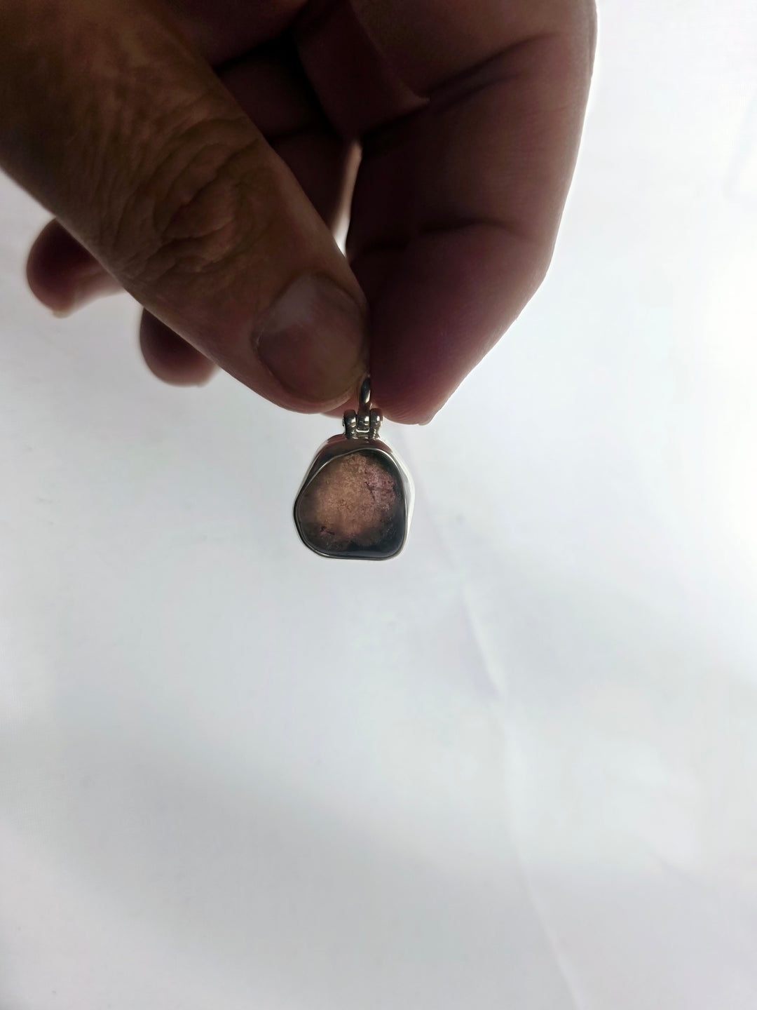 Watermelon Tourmaline Silver Pendant