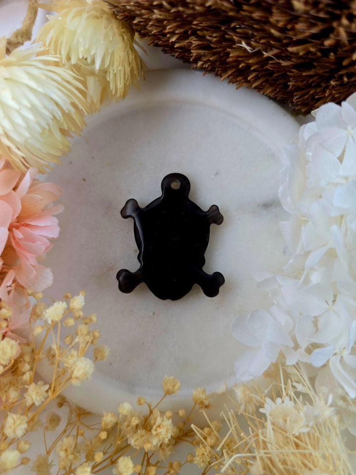 Black Obsidian Skull 'N' Bones Pendant