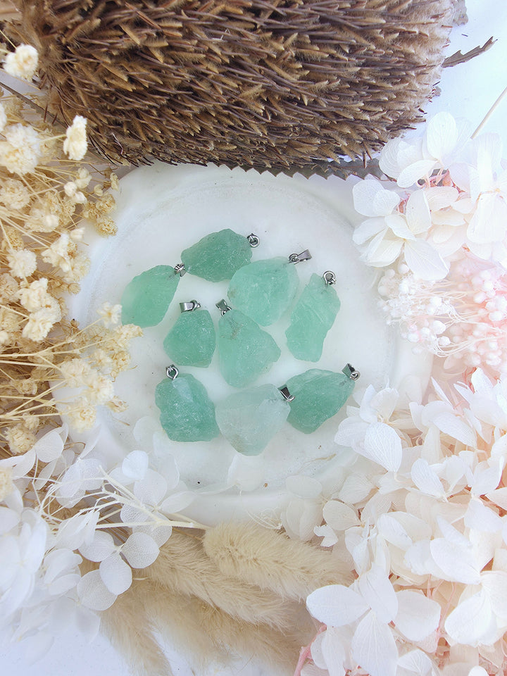 Green fluorite natural pendant