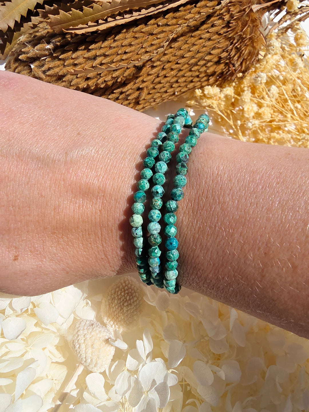 Chrysocolla Faceted Bracelet - 4mm