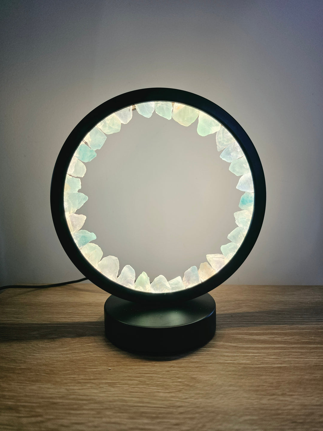 Blue Green Fluorite Halo Lamp