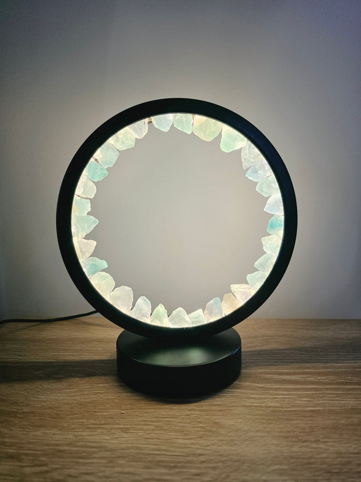 Blue Green Fluorite Halo Lamp