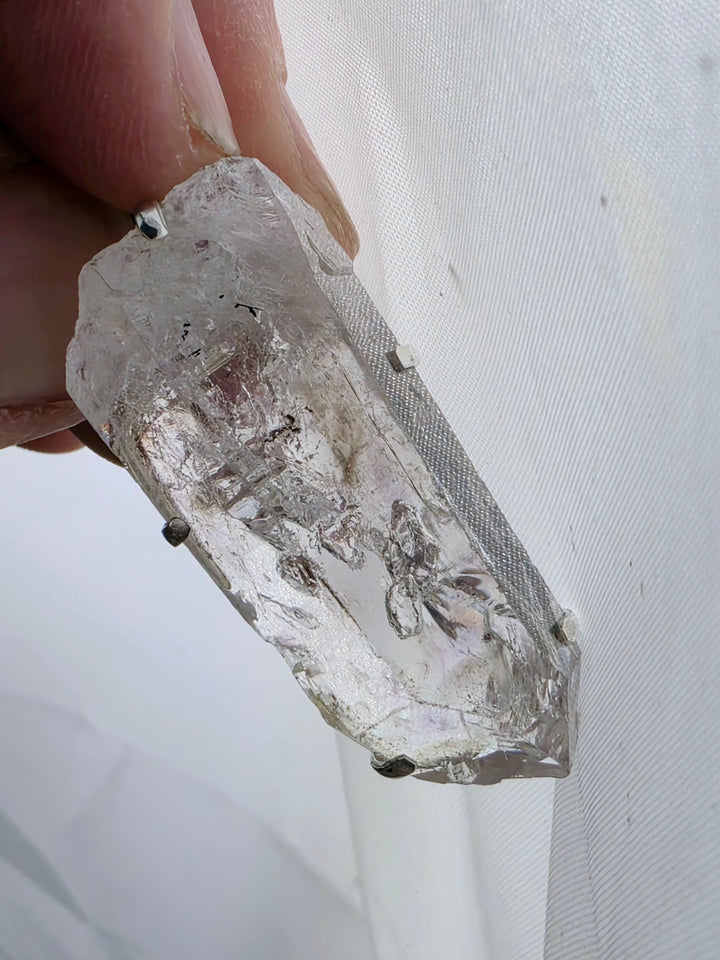 Vera Cruz Amethyst Enhydro (Non-Moving Bubble) Silver Pendant
