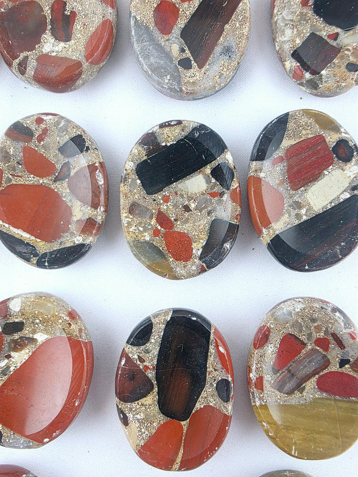 Brecciated Red Jasper Worry Stone