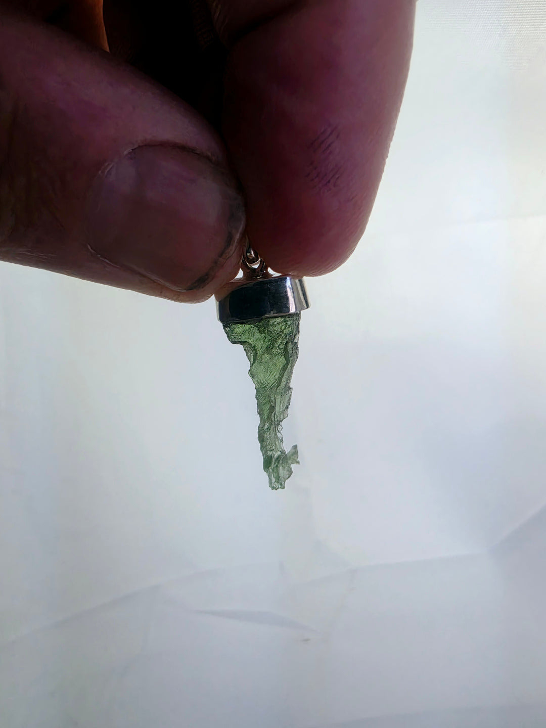 Moldavite Silver Pendant