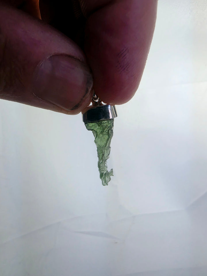 Moldavite Silver Pendant