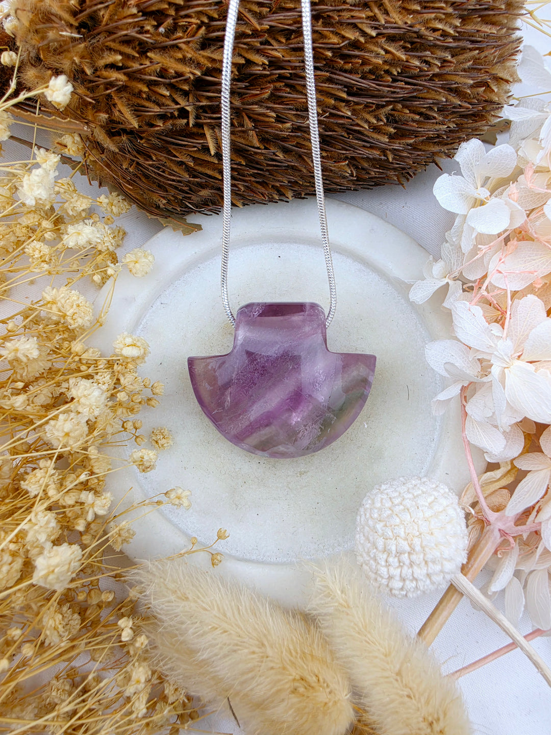 Rainbow Fluorite Temple Pendant