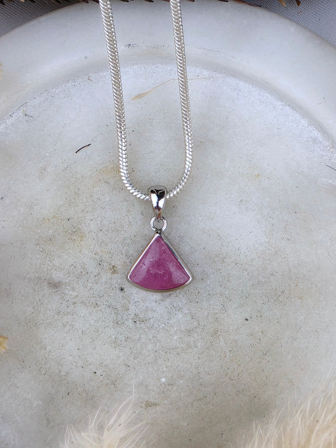 Watermelon Tourmaline Silver Pendant