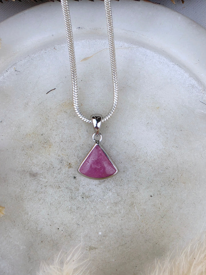 Watermelon Tourmaline Silver Pendant
