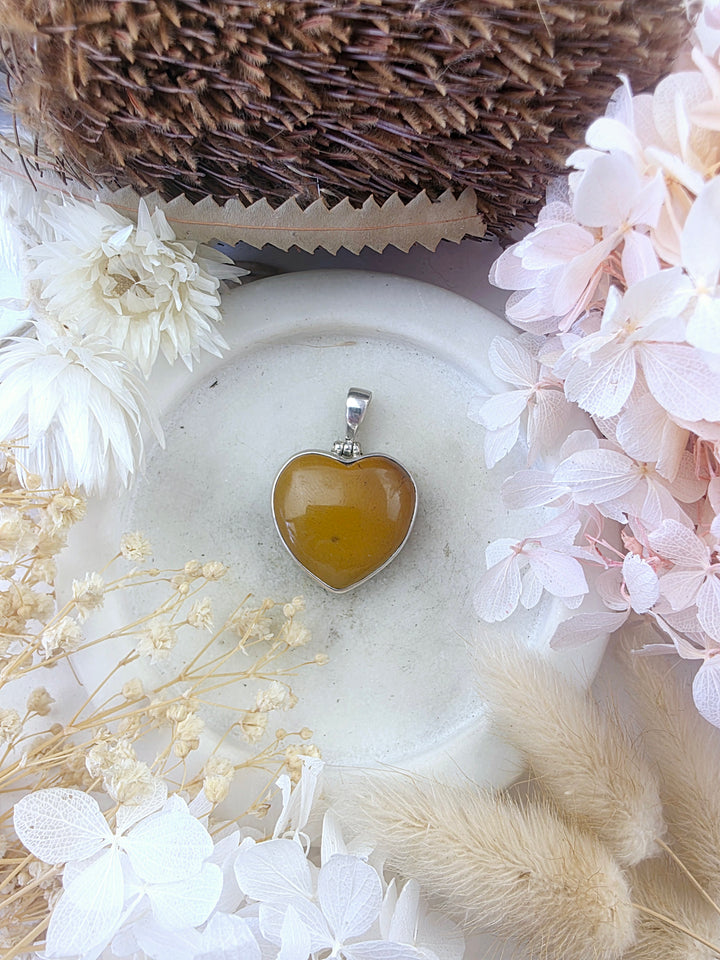 Mookaite Jasper Heart Silver Pendant
