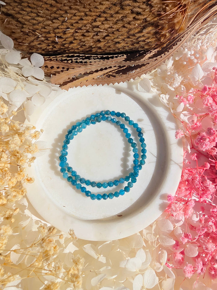 Blue Apatite Faceted Bracelet - 4mm