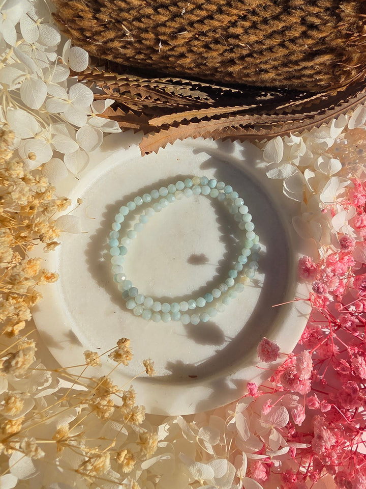 Amazonite Faceted Bracelet 4mm