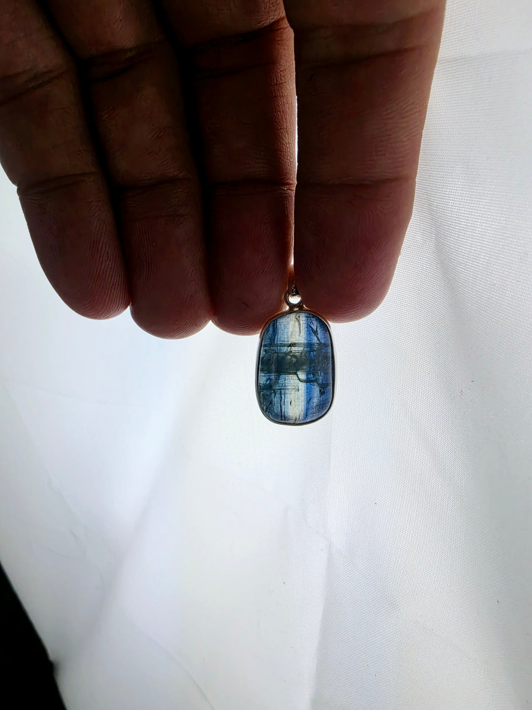 Blue Kyanite Silver Pendant