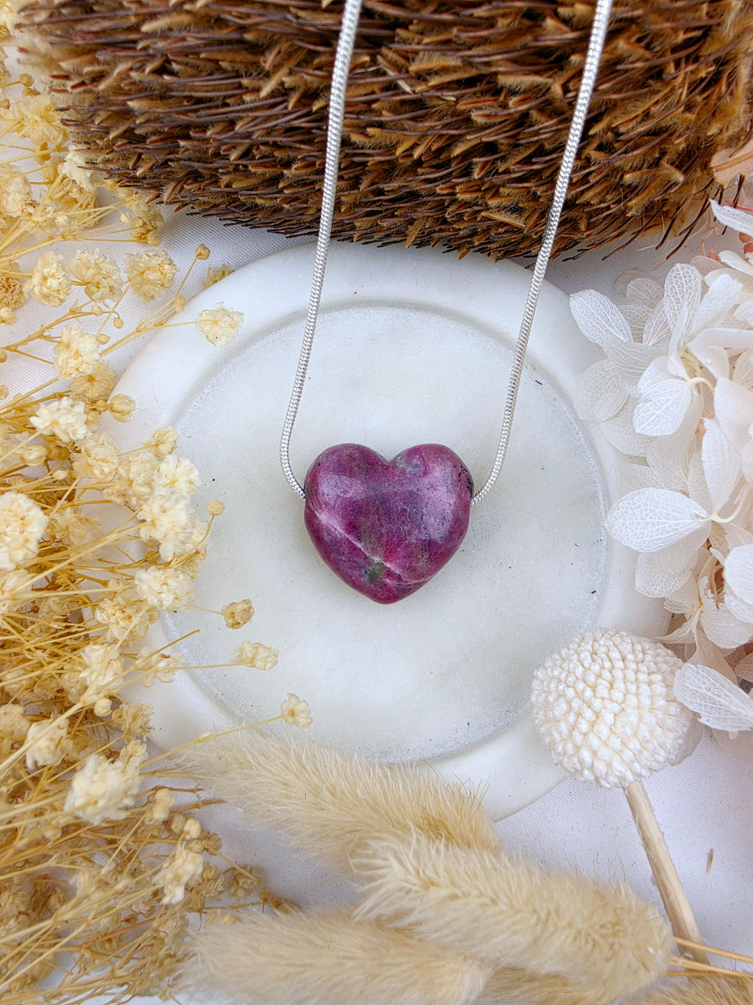 Rhodonite Heart Pendant - Free To Heal