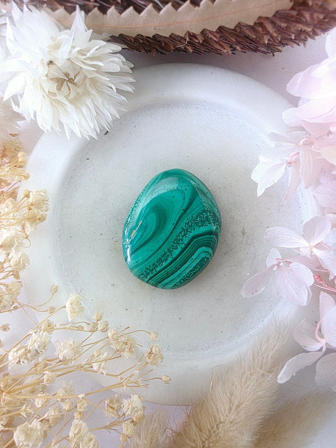 Malachite Flat Stone