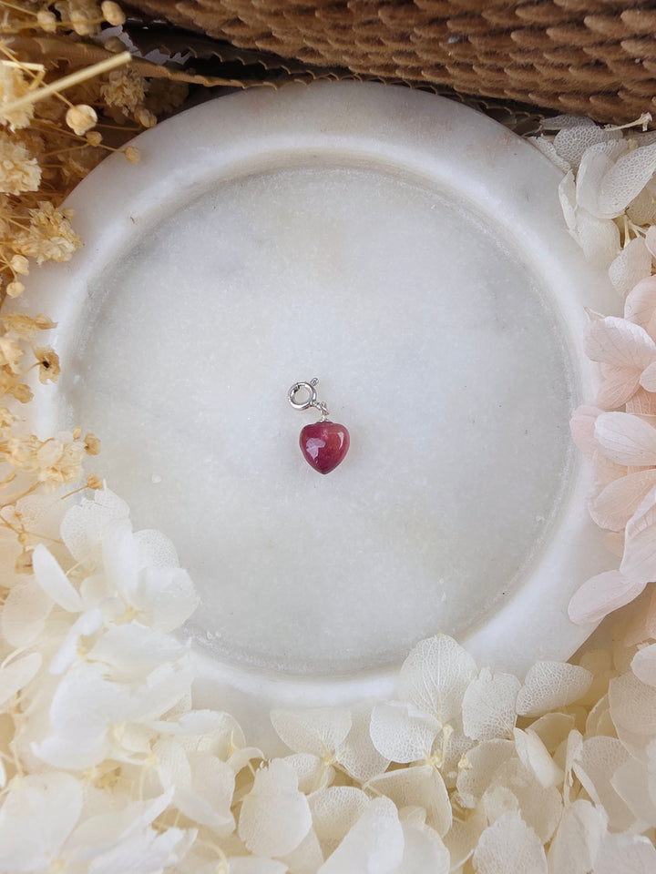 Pink Tourmaline Heart Silver Pendant/Charm — Worthy of Love