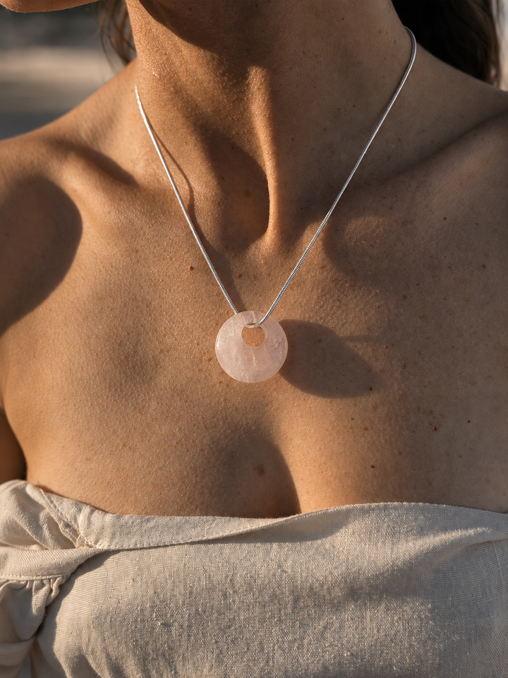 Rose Quartz Eclipse Pendant