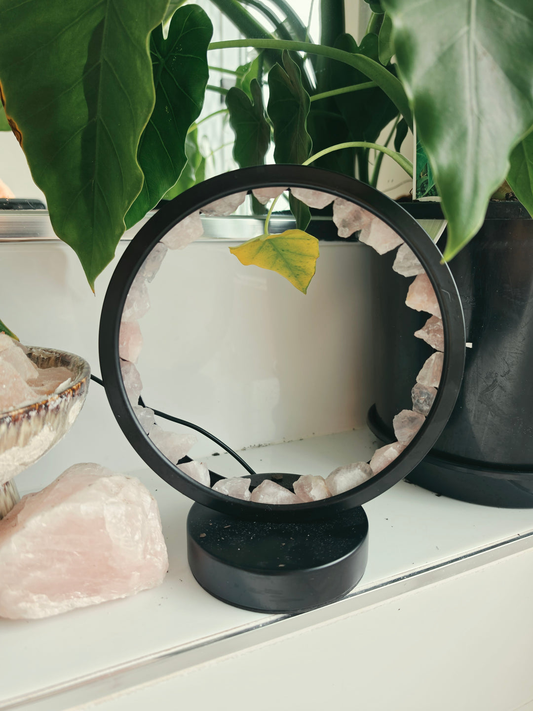 Rose Quartz Halo Lamp