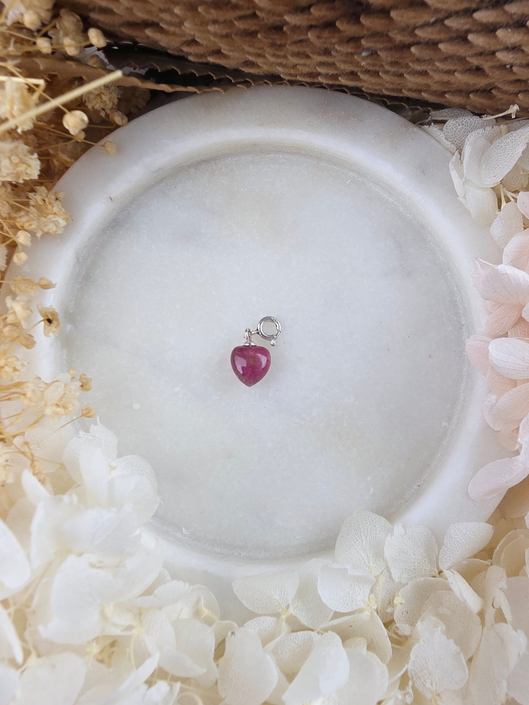 Pink Tourmaline Heart Silver Pendant/Charm — Worthy of Love