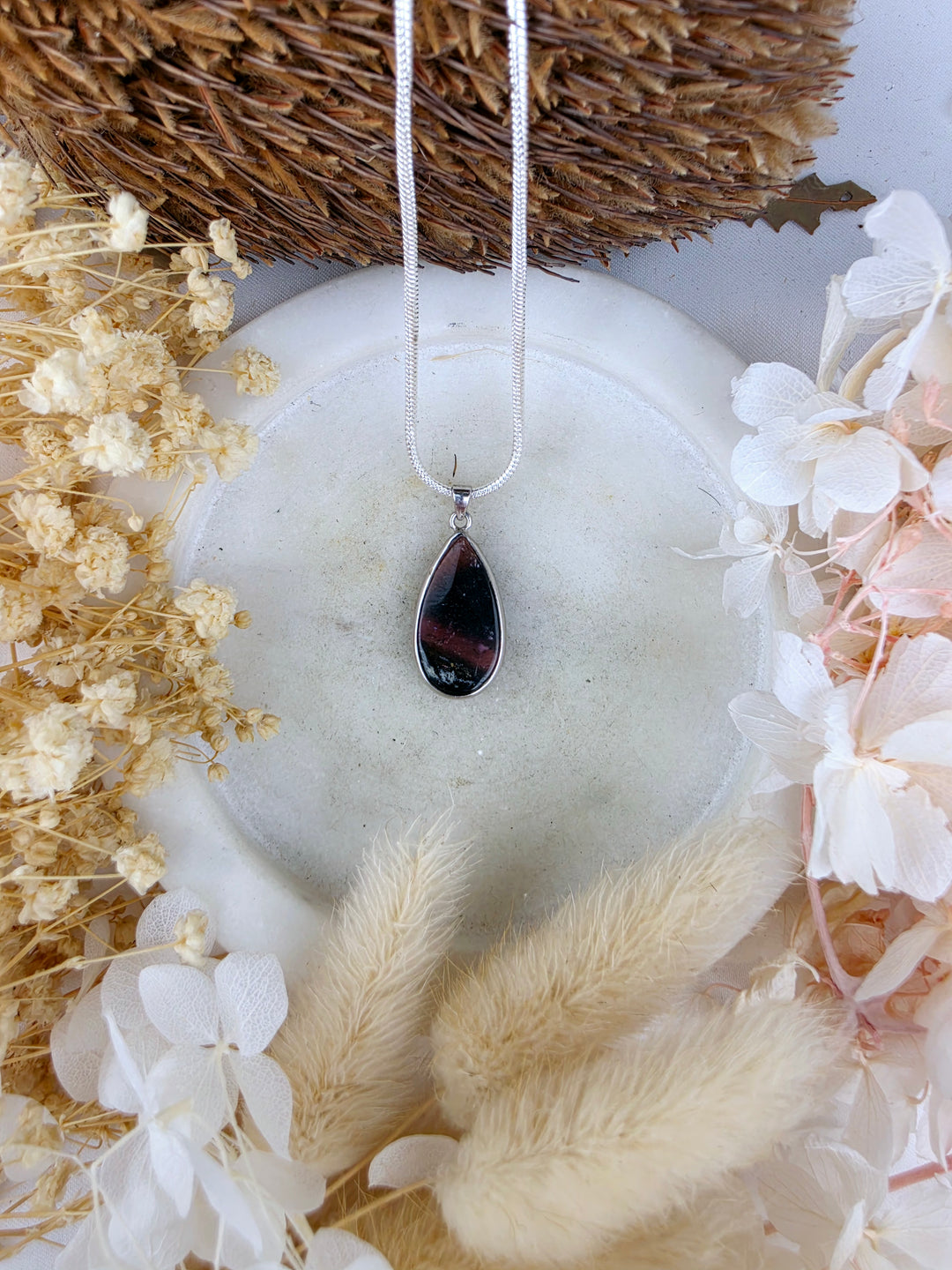 Watermelon Tourmaline Silver Pendant