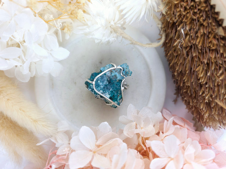 Dioptase & Shattuckite Silver Pendant