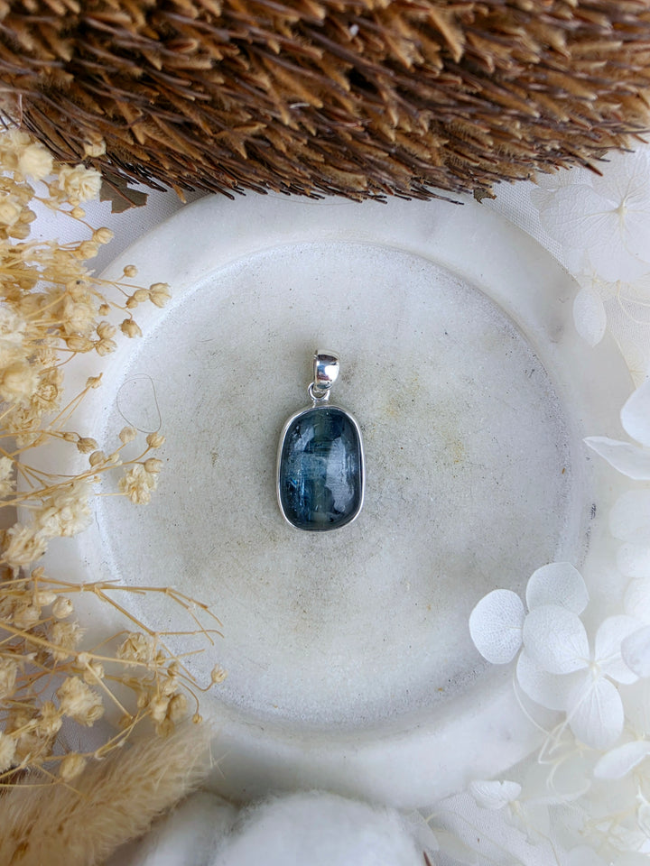 Blue Kyanite Silver Pendant