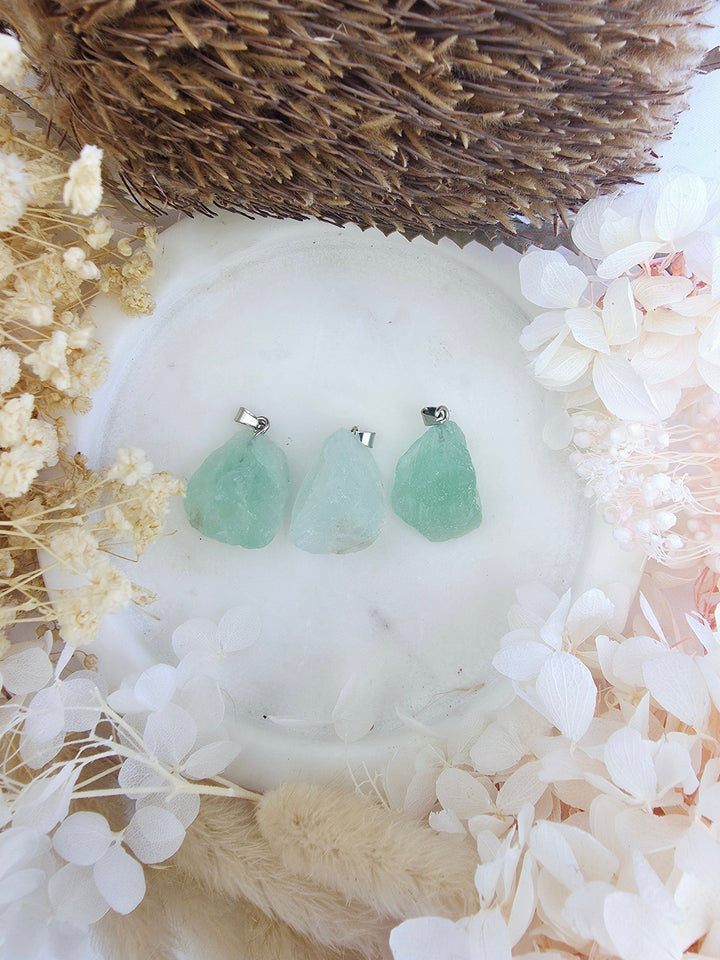 Green fluorite natural pendant