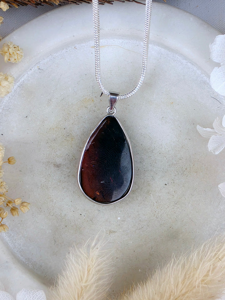 Watermelon Tourmaline Silver Pendant