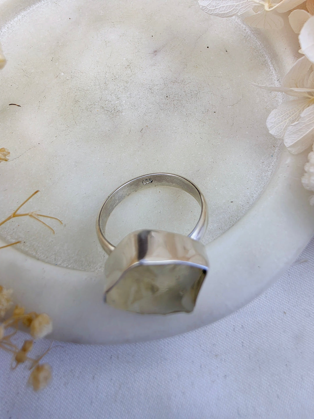Libyan Desert Glass Silver Ring — Written in the Stars
