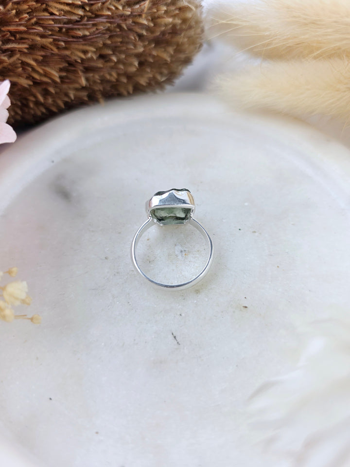 Moldavite Silver Ring