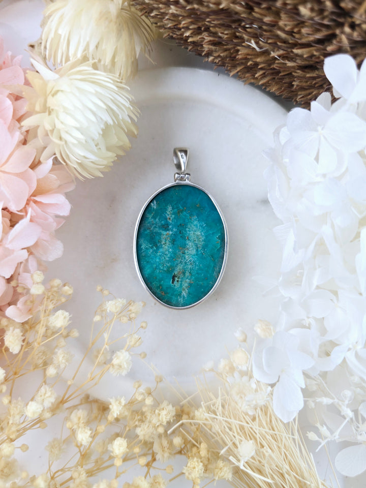 Chrysocolla Silver Pendant